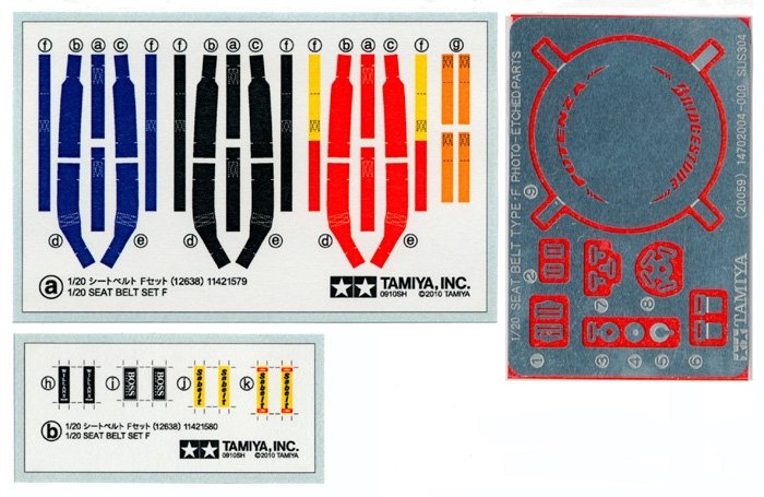 Tamiya 12638 - 1/20 Seat Belt Set F