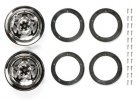 Tamiya 54493 - RC CR01 Metal Plated Wheels - Pentagram (Offset +5) 2pcs CR-01 OP.1493 OP-1493