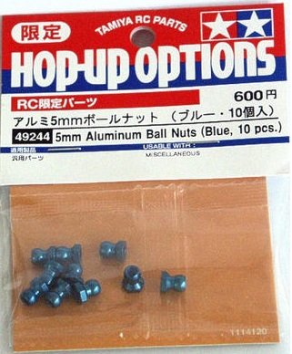 Tamiya 49244 - 5mm Aluminum Ball Nuts (Blue/10Pcs)