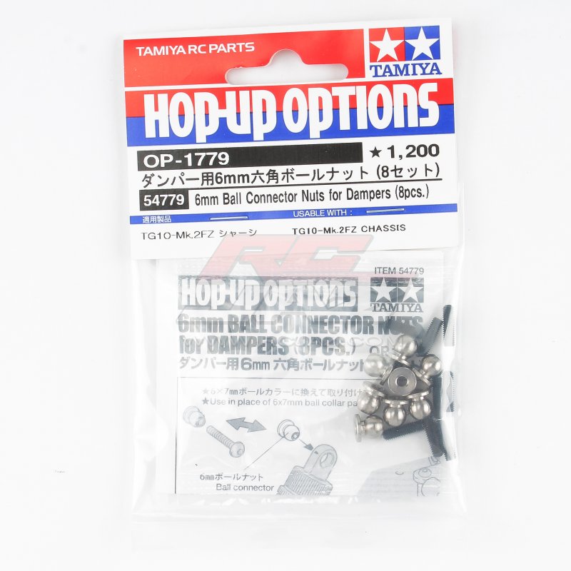 Tamiya 54779 - 6mm Damper Ball Connector Nut (8 Pcs.) OP-1779