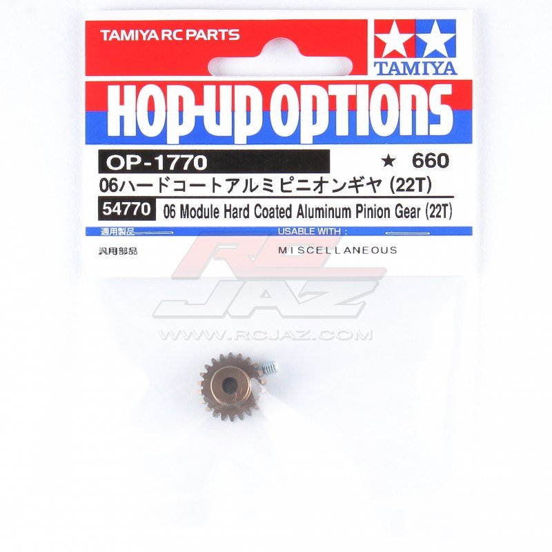 Tamiya 54770 - 06 Module Hard Coated Aluminum Pinion Gear (22T) OP-1770