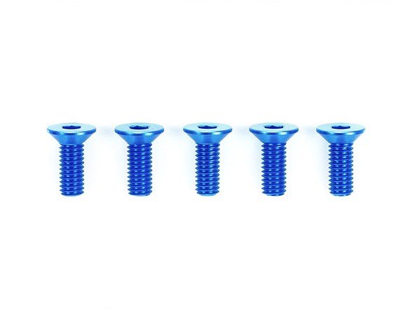 Tamiya 42330 - 3x8mm Countersunk Hex Head Screws HG Aluminum (Blue/5 Pcs.)