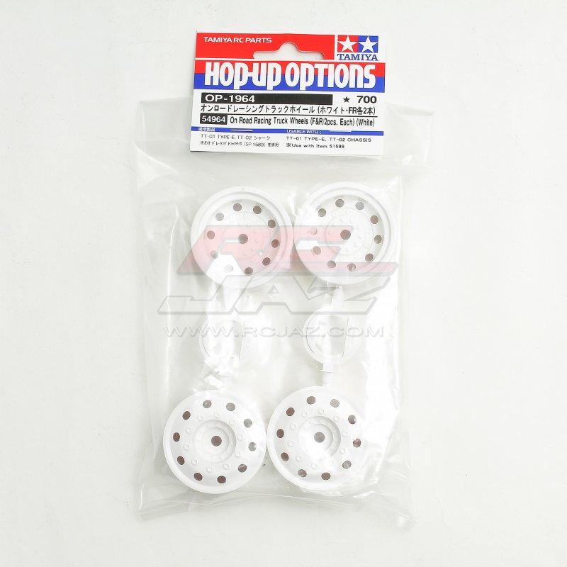 Tamiya 54964 - 1/10 On Road Racing Truck Wheels (White) (4 Pcs.) OP-1964