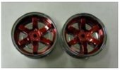 Tamiya 54551 - OP.1551 6 spoke two-piece wheel (2pcs.) (26mm width +2) (Red Plating) OP-1551