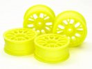 Tamiya 54850 - 24mm Fluorescent Yellow Mesh Wheels (+2 Offset, 4 Pcs.) OP-1850