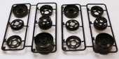 Tamiya 9000358 - 1/10 RC Hornet Jun Watanabe Front + Rear F Parts Wheel Set (Black)