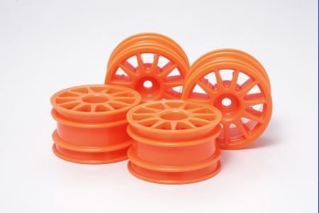 Tamiya 49470 - 1/10 M-Chassis 11-Spoke Wheels 4pcs. (Fluorescent Orange) - Limited Edition