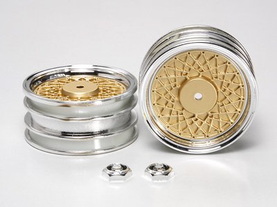 Tamiya 40554 - RC GT-01 Gold Mesh Wheels - Front - For GT01 TT-Gear