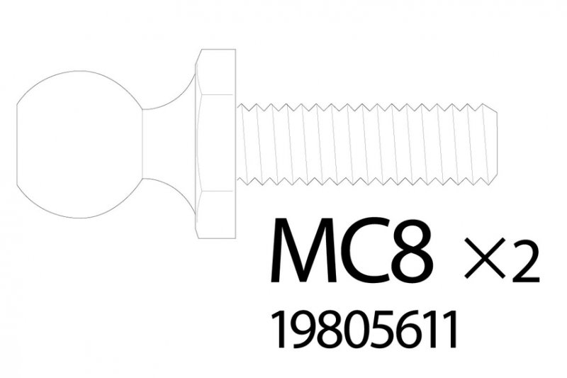 Tamiya 9805611 5X9Mm Ball Connector: 56312