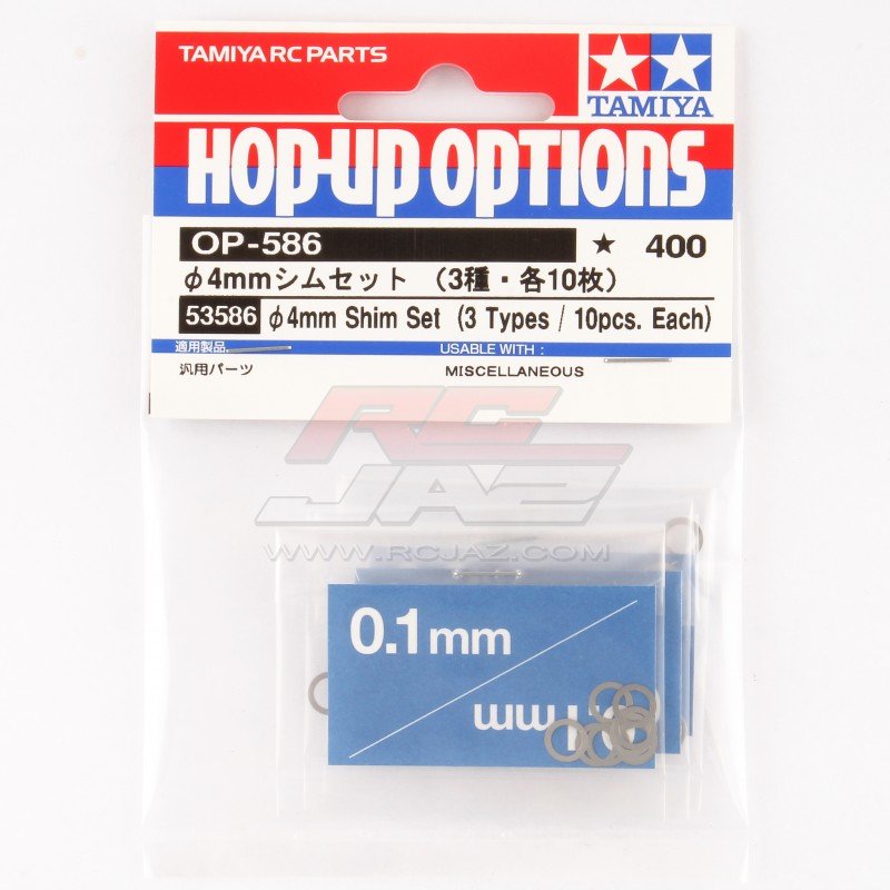 Tamiya 53586 - 4mm Shim Set (3 Types /10Pcs. Each) OP-586