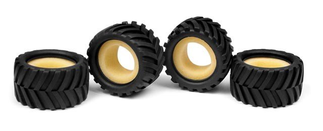 XRAY 389621 Micro Monster Truck Tire & Insert - Chevron (4+4)