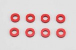 Yokomo ZCR-A3615 - 3x6x1.5mm Aluminum Shim/Collar/8pcs/Red